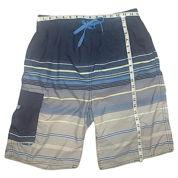 Starting Point Stripe Print Activewear Board Shorts Swim Trunks Small 32" Waist - Picture 14 of 16